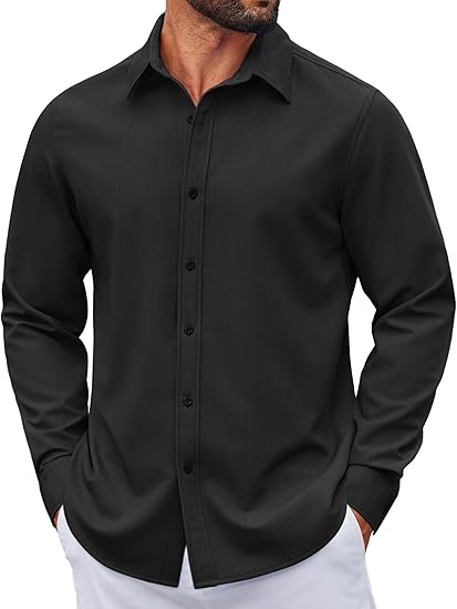 Men's Wrinkle-Free Denim Shirt – Long Sleeve