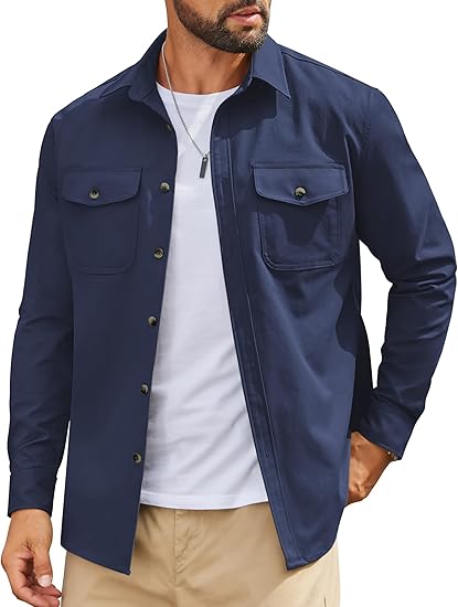 Flap Pocket Work Shirt for Men – Button Down Style