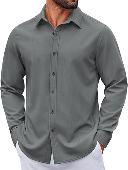 Men's Wrinkle-Free Denim Shirt – Long Sleeve