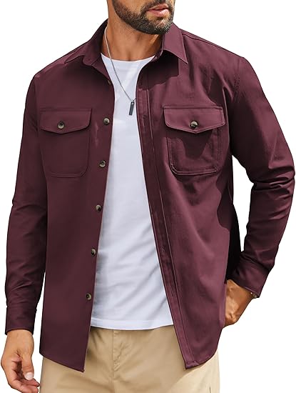 Flap Pocket Work Shirt for Men – Button Down Style