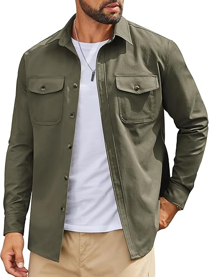 Flap Pocket Work Shirt for Men – Button Down Style