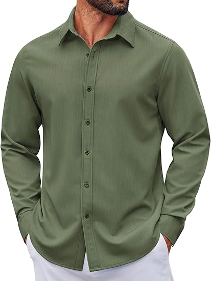 Men's Wrinkle-Free Denim Shirt – Long Sleeve