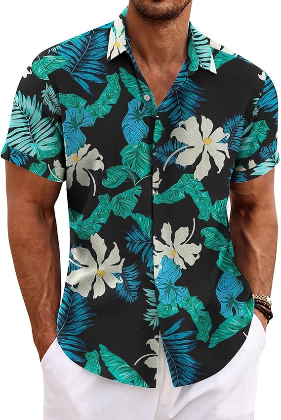 Men’s Lightweight Linen Shirt – Short Sleeve, Relaxed Fit