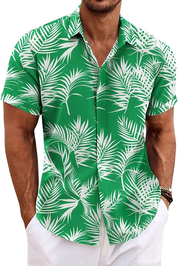 Men’s Lightweight Linen Shirt – Short Sleeve, Relaxed Fit