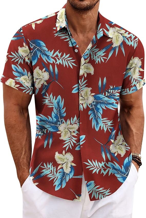 Men’s Lightweight Linen Shirt – Short Sleeve, Relaxed Fit