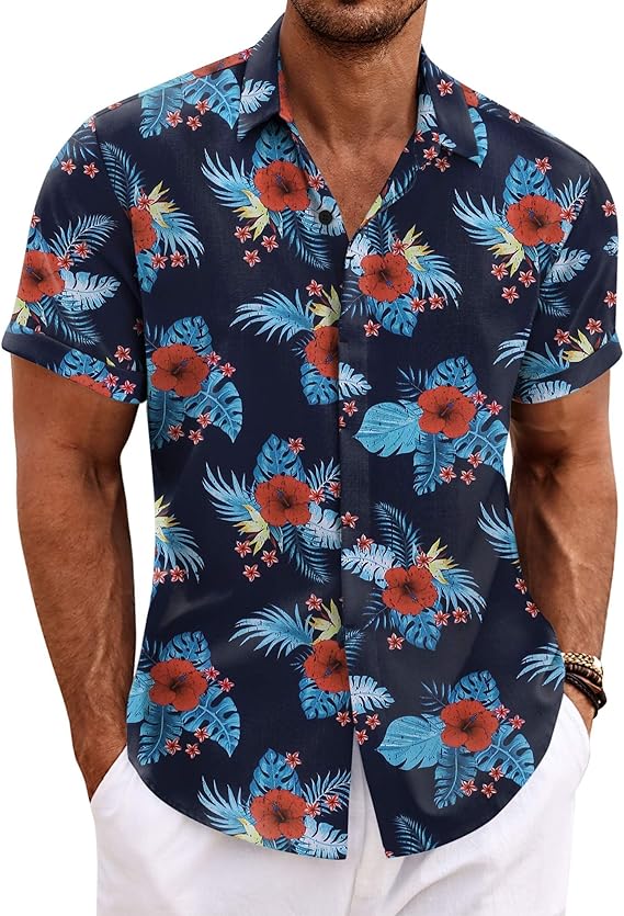 Men’s Lightweight Linen Shirt – Short Sleeve, Relaxed Fit