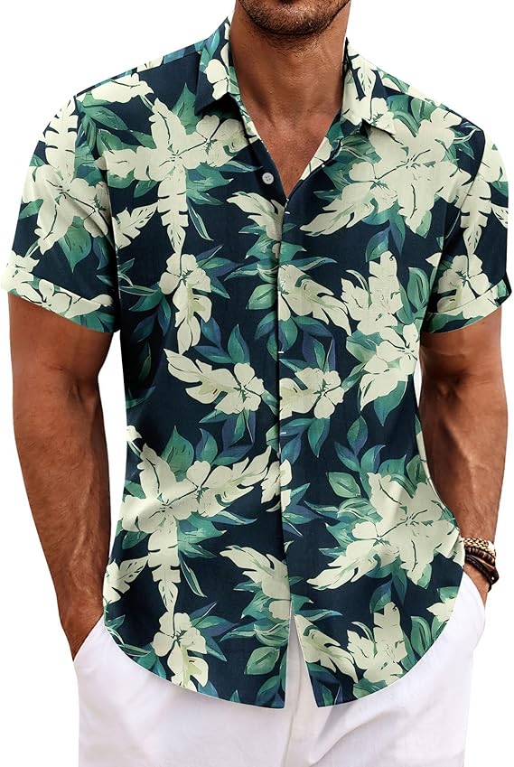 Men’s Lightweight Linen Shirt – Short Sleeve, Relaxed Fit
